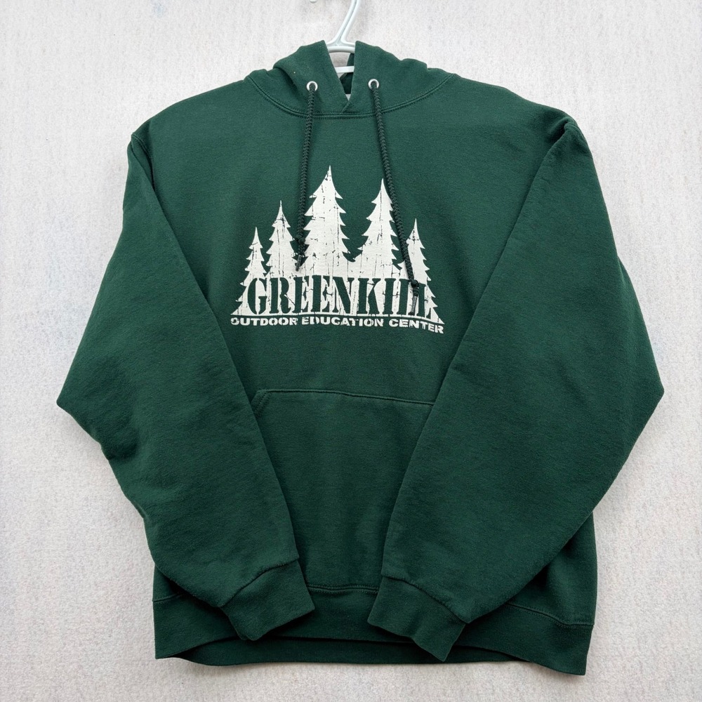Jerzees Greenkill Outdoor Education Center Hoodie Mens Medium Green Pullover